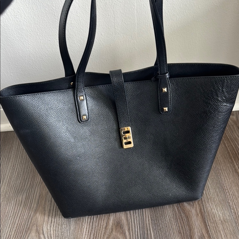 Black Leather Tote Bag